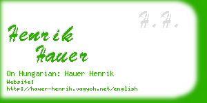 henrik hauer business card